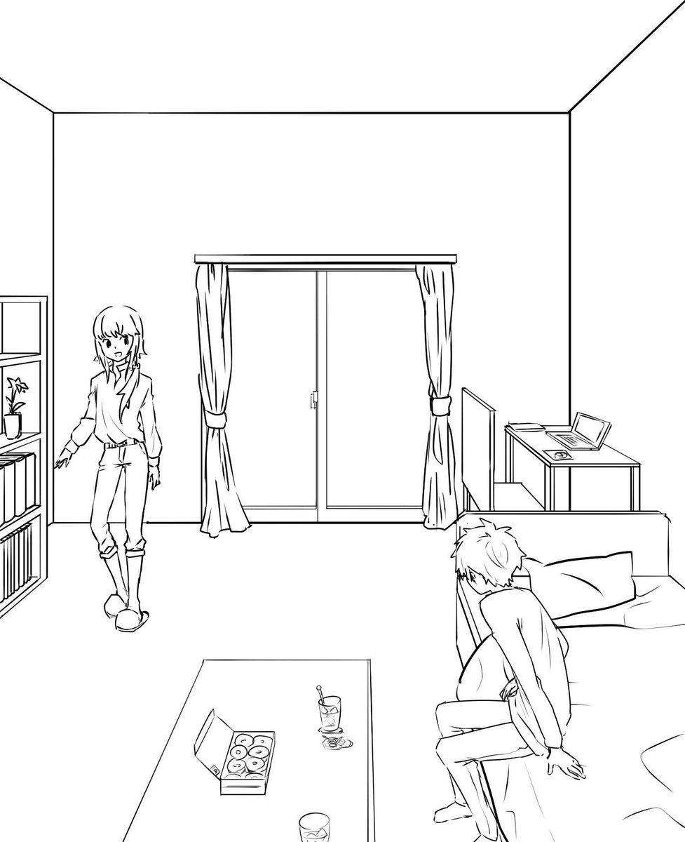 はじめての一点透視図法!
サイズ感の死!
根気の死!
私は長女だから頑張れたけど次女だったら頑張れなかった! 