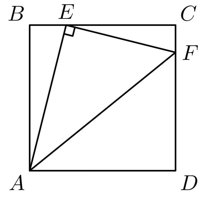 Bilal Sarimeseli Matematik Mathschat Math Geometry Triangle Aef Is A Right Triangle With Ae 4 And Ef 3 The Triangle Is Inscribed Inside Square Abcd As Shown What