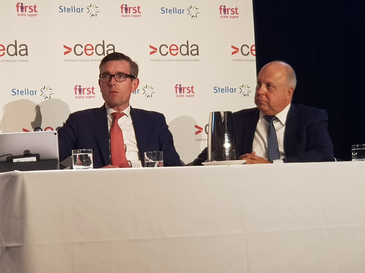 Getting their groove on @timpallas @Dom_Perrottet #unityticket #COAG 
'Imagine there's a Canberra
It's easy if you try
Imagine there's no wingless bureaucrat
Telling the states how to fly'
#SON2019 @ceda_news @Green_Dot @D_AccessEcon