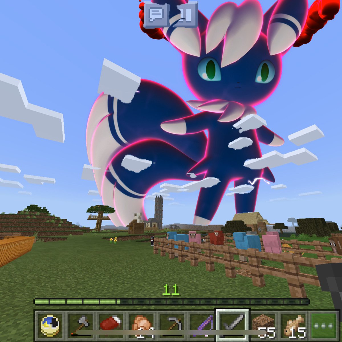 あるしーも Auf Twitter マイクラの世界に巨大ポケモンが ダイマックスカメラ あるしーも Auf Twitter マイクラの世界に巨大ポケモンが ダイマックスカメラ