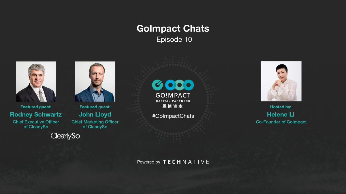 GoImpact_Today's tweet photo. Our #upcoming #podcast, we've 2 key players from the #ImpactInvesting space in #EU! Thrilled to have #ClearlySo’s CEO, Rodney Schwartz + CMO @jalloyd4 Curious what they'll be sharing? #StayTuned @helene_wpli @TechNative @SpirosMargaris @nigelwalsh @Peerster @AdamRogers2030 #SDGs https://t.co/5GzBBFOyMh