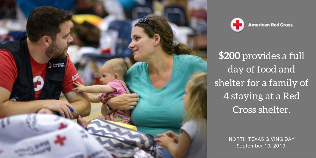 RedCrossNTX's tweet image. #NTxGD is coming to a close! 

Help #FundHope for a family of 4 staying at a Red Cross shelter after losing their home to a natural disaster. 

You can help by making a donation now at bddy.me/34WHL5i!