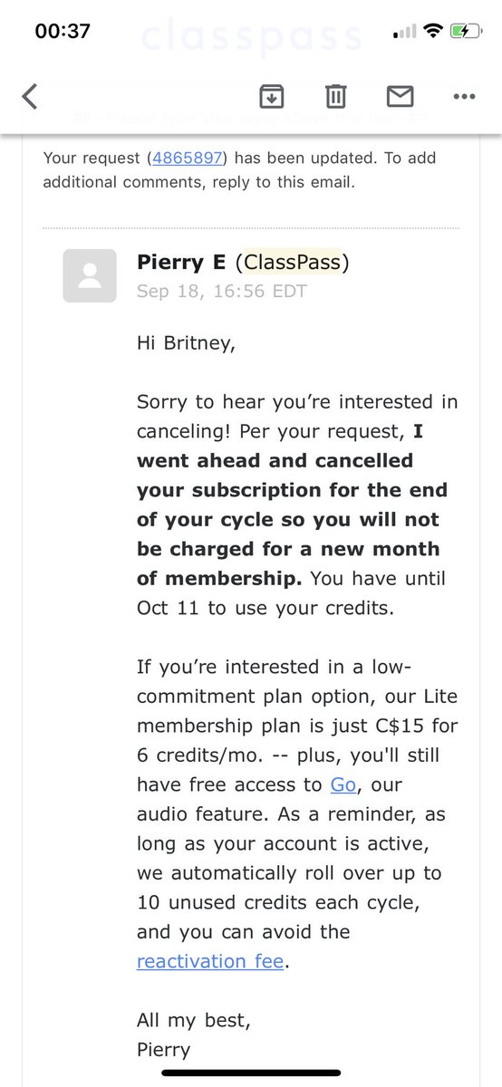 britmackey's tweet photo. @classpass Thanks for telling me you honoured my cancellation request, only to charge me 2 days later. You don’t even let users cancel their account in app, what a TERRIBLE experience #uxfail #badcustomerservice #classpass #darkpattern #letmeout https://t.co/jaQiVKtvIC