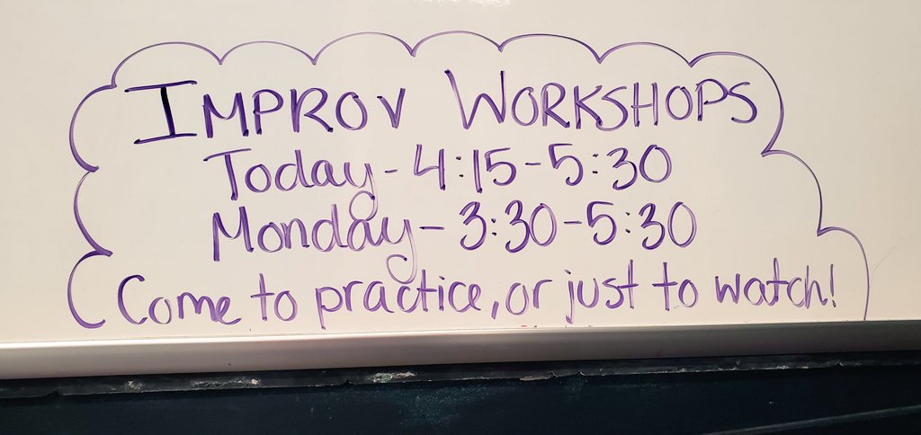Had another great workshop today! One more on Monday and then looking forward to team try outs on next Thursday! #armijoimprovteam #playingpretend @Armijo_ASB @armijotheatre @ArmijoHigh