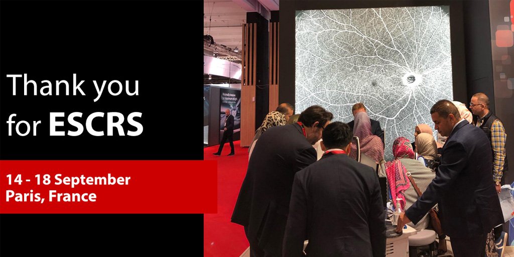 CanonMedicalEU's tweet photo. Looking back at #ESCRS2019... Thank you all for visiting our booth during the #ESCRS congress in Paris!
Explore our wide field swept source Xephilio OCT-S1: https://t.co/ZL1qcU6tDS
#sweptsource #sweptsourceoct #oct #eyecare #ophthalmology #optometry #artificialintelligence https://t.co/6mkkYTxMpd