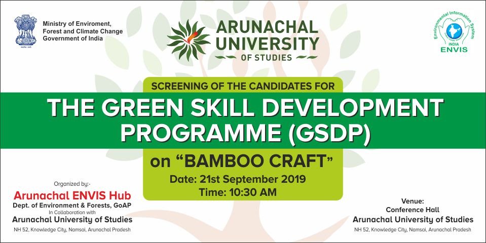 The Green Skill Development Programme (GSDP) on #Bamboocraft
@PemaKhanduBJP @PMOIndia @HRDMinistry @MSDESkillIndia