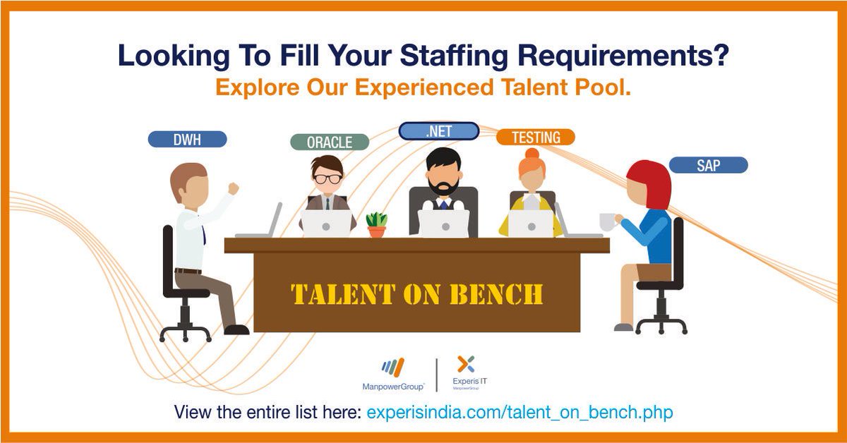 ManpowerGroupIn's tweet image. Explore our pool of experienced IT talent to fill your staffing requirements here with our Talent on Bench- experisindia.com/talent_on_benc…

#ITJobs #jobsinindia #sapjobs @experisitindia