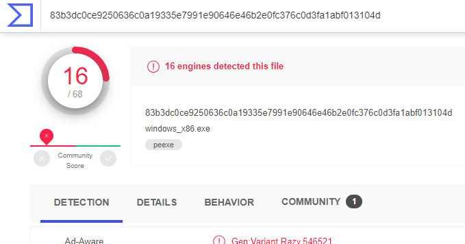 GrujaRS's tweet photo. NEW #GoRansom #POC #Ransomware extension .gore!Ransom note;GoRansom.txt sample VT 16/68 https://t.co/CRyO4proMh @demonslay335 @VK_Intel @Amigo_A_ @BleepinComputer https://t.co/HqR0wor9e5
