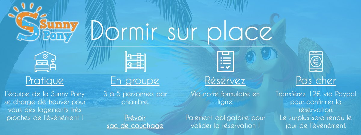 PonySunny's tweet photo. Dernier jour pour réserver votre hébergement pour la Sunny Pony !
Formulaire : https://t.co/f8kLY2r8Vb
Paiement : https://t.co/px6Howv5OA
12€/nuit, surplus remboursé le jour de l'evenement.
À bientôt :) https://t.co/7JrN87wEfE