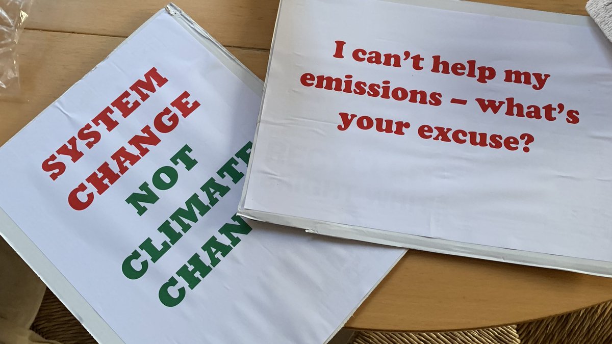 awhilton's tweet photo. My 18mo daughter will be on the #climatestrike today and she has her #placard ready to go! She canโt help her emissions, but whatโs your excuse? https://t.co/XlNBNUI6Nc