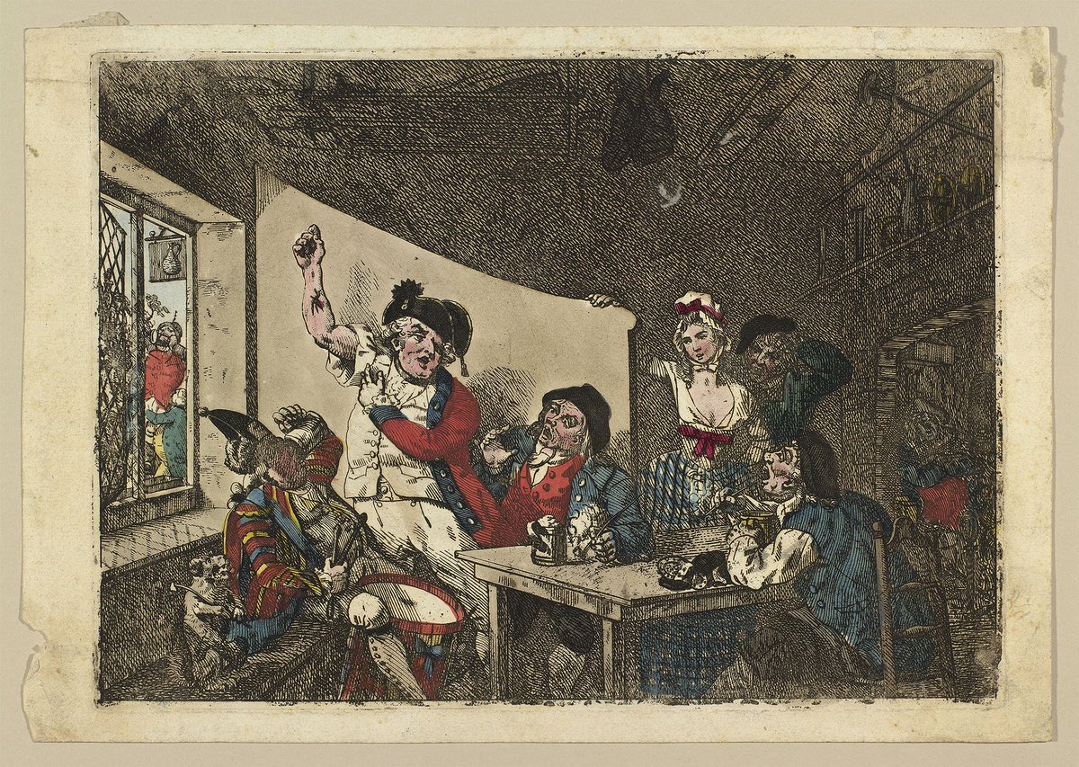 Thomas Rowlandson, "Revellers in a Tavern," before 1827. The Royal Collection Trust.