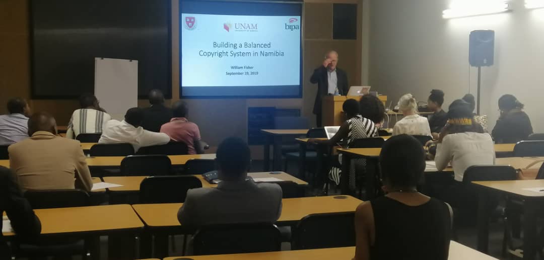 AfricanNetwork1's tweet photo. BIPA, Harvard University, NASCAM and University of Namibia (UNAM) currently at UNAM conducting a Public lecturer on Copyright Protection, all stakeholders were invited. https://t.co/pTCbu1TF40