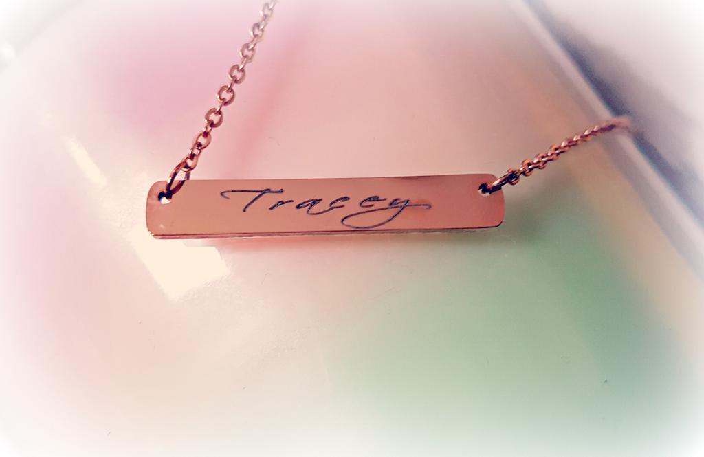 thefrazzledcoll's tweet photo. The Personalised Rose Gold Bar Necklace from Inscripture https://t.co/Jo1CMx1zby #rosegoldnecklace #personalisedjewellery #inscripture https://t.co/XylJzUGzJZ