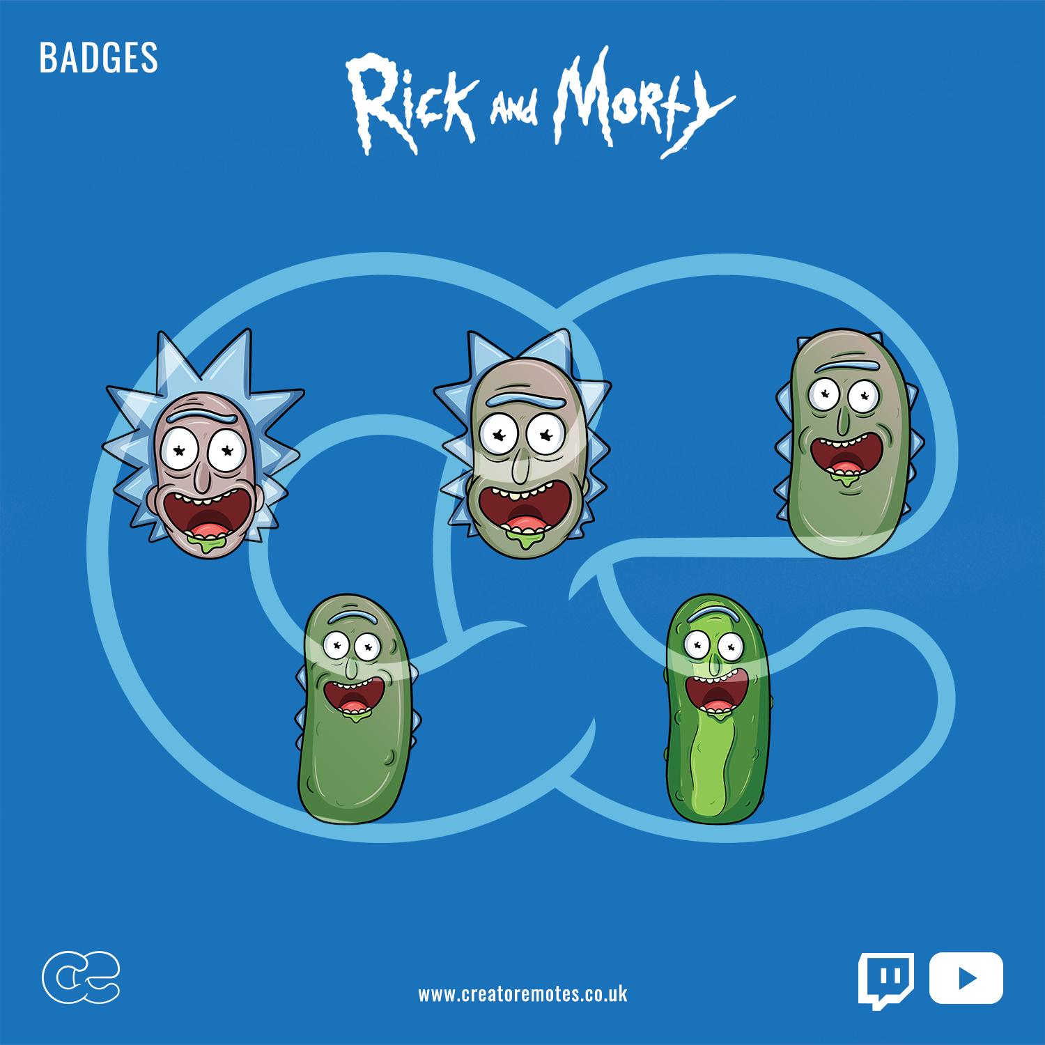on X Rick and Morty themed pickle Rick sub badges for your Twitch and YouTube channels Available on Creator Emotes https t i5J5icfnZG Use a creator code to support a