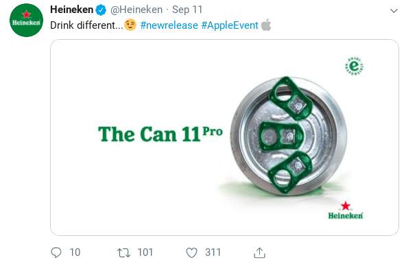 InternetPlusPL's tweet image. Jedni mogą mówić, że to hit 👍 inni, że kit 👎 Jedno jest pewne, wiele firm nie mogło przejść obojętnie obok premiery najnowszego iPhone'a 11pro 📱😎

Efektem są takie oto kampanie 👇#RTM #InternetPlus #realtimemarketing #iphone