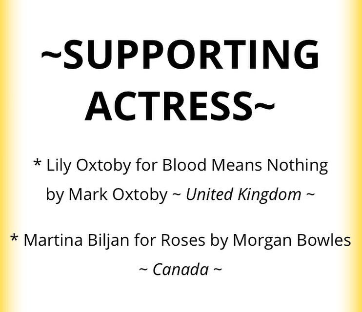 BloodMNFilm's tweet photo. 🌟Huge congratulations to #LilyOxtoby for her BEST SUPPORTING ACTRESS Nomination at the @OWTFF in Toronto🌟@BloodMNFilm #TeamBMN https://t.co/c8YmE4Je6U