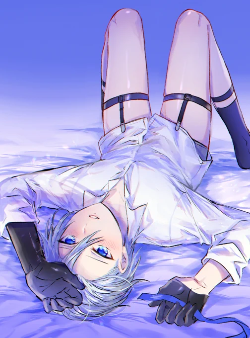 長義のシャツガーター最高～!っていう絵です(若干肌色) 