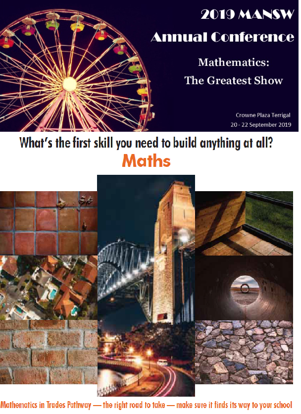 MathsInTrades's tweet photo. Part of the greatest show: @MathsInTrades will present at 2019 @MathsNSW Annual Conference tomorrow - session 6 12.30 - 1.30pm Wamberal Room Crowne Plaza Terrigal @xqmeng #engaging_maths https://t.co/CFu2KZD4Pb