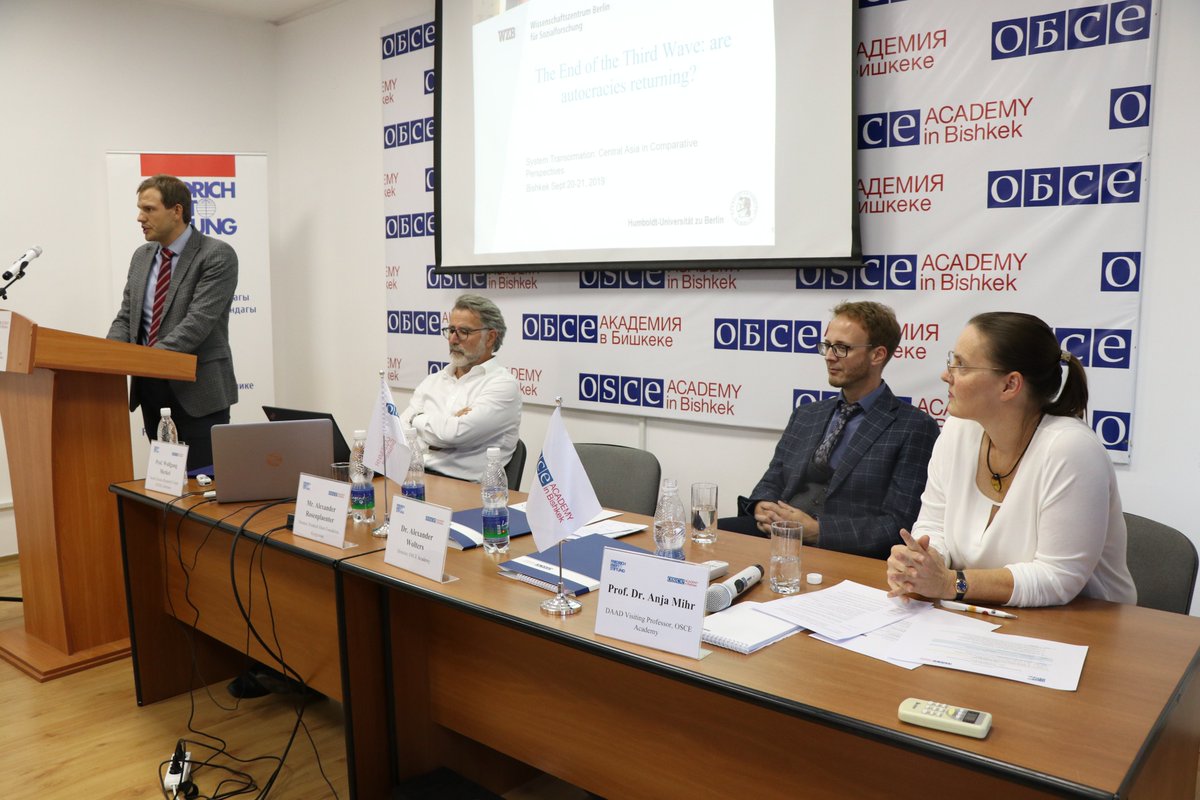 OSCE_Academy's tweet image. Today experts discuss #SystemTransformation in #CentralAsia and in comparative perspective at the @OSCE_Academy. The Academic Conference was initiated by Prof. Dr. Anja Mihr, DAAD Visiting Professor at @OSCE_Academy and organized jointly with the Friedrich-Ebert-Stiftung.