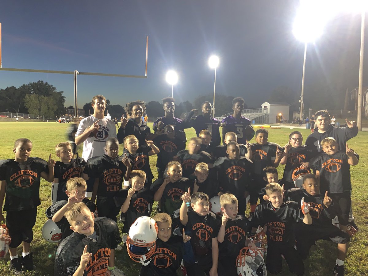 UD players Stephen Goetz, Desean Anderson, James Tuayemie, Maxwell Avoutsou, and Fakr Stewart gave back to the community last night by helping coach the 7 year old Clifton Rams. They were energetic, fun, helpful and positive role models for the young players.