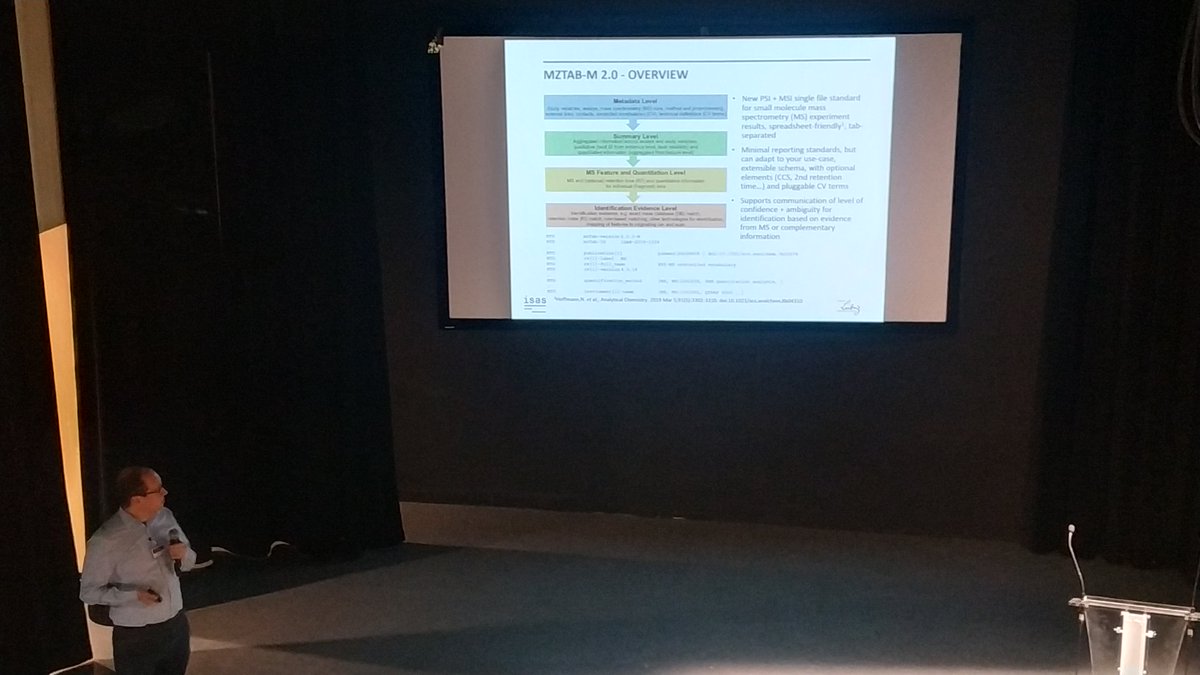 gnuraph's tweet photo. Nils Hoffmann from ISAS (https://t.co/L3W8hPJSUN) presents the mzTab-M format and its reference implementation, a 
#Data #Standardization and Exchange format for #Metabolomics and #Lipidomics #IB2019 https://t.co/FQhvnEXXmC