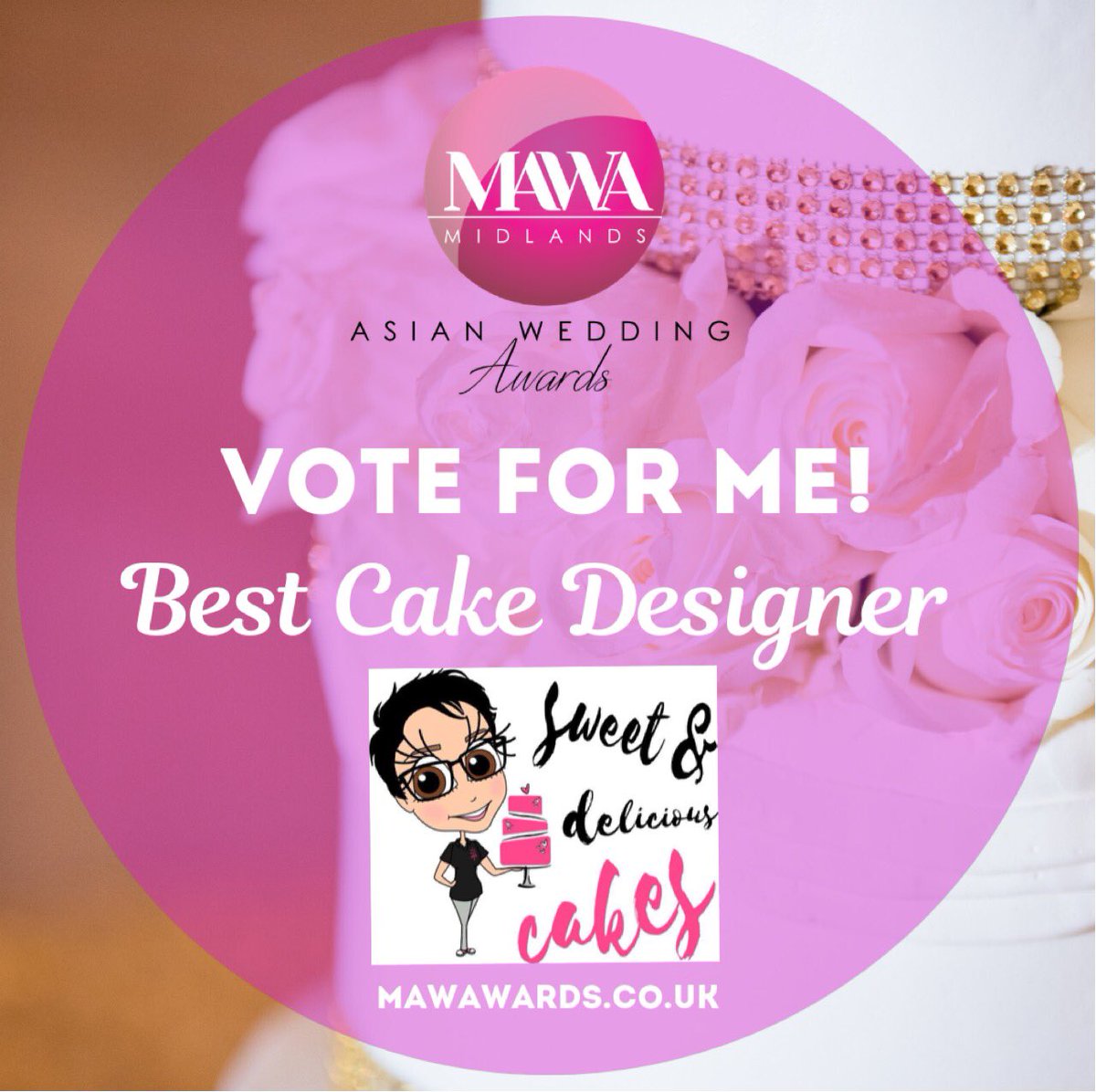 sweetanddel's tweet photo. I have been nominated again for Best Cake Designer at the Midlands Asian Wedding Awards. 
If you would like to vote please click on the attached link and find me in the cake category. 

Thank you Sadie x 
https://t.co/qtasx9lbr8 https://t.co/GllqbCUvMk