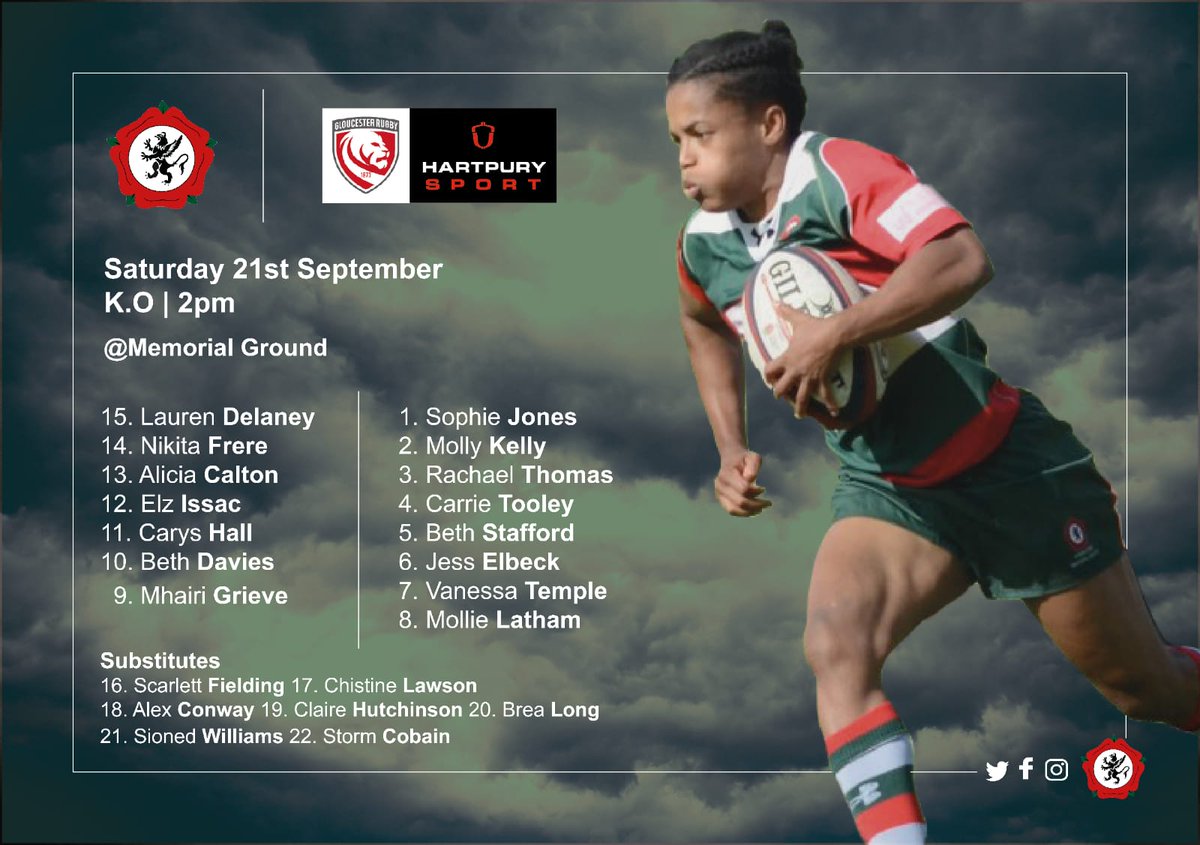 WaterlooLadies's tweet photo. It's the moment we've been waiting for since the season closed in April!
Here's @nryan1878 's first @Premier15s squad to take on @Glos_PuryWRFC at the Memorial Ground tomorrow at 2pm
#AlwaysBeaThreat 💚 ❤️ 🐺 https://t.co/2Eibuso0cx