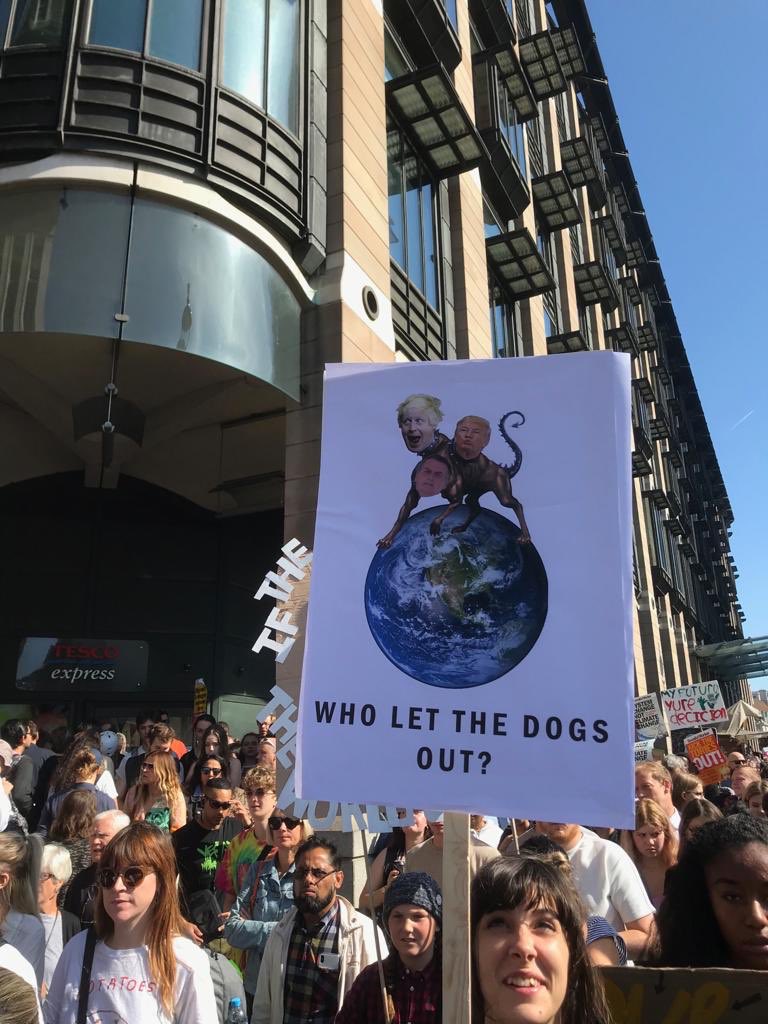 HughFW's tweet photo. At #Westminster with the #ClimateStrike. What does it take to get Government action? What does @BorisJohnson have to say today? #GlobalClimateStrike #ClimateEmergency ⚠️🌎📢 https://t.co/HNQ0rDRmaO