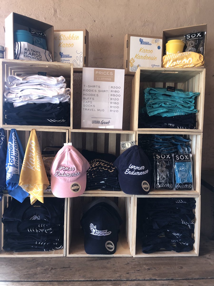 RunTheKaroo's tweet photo. Our pop-up shop in the main building!! 🏃🏼‍♀️🏃🏼‍♂️
Don’t forget to gear up for the weekend and let the Karoo linger a little longer after the weekend!! 🌟

Look out for our “Karoo Kardoesie” and “n Stukkie Karoo” boxes!!

#UltimateKarooExperience #PopUpShop #LormarEndurance https://t.co/ozothN5SlS