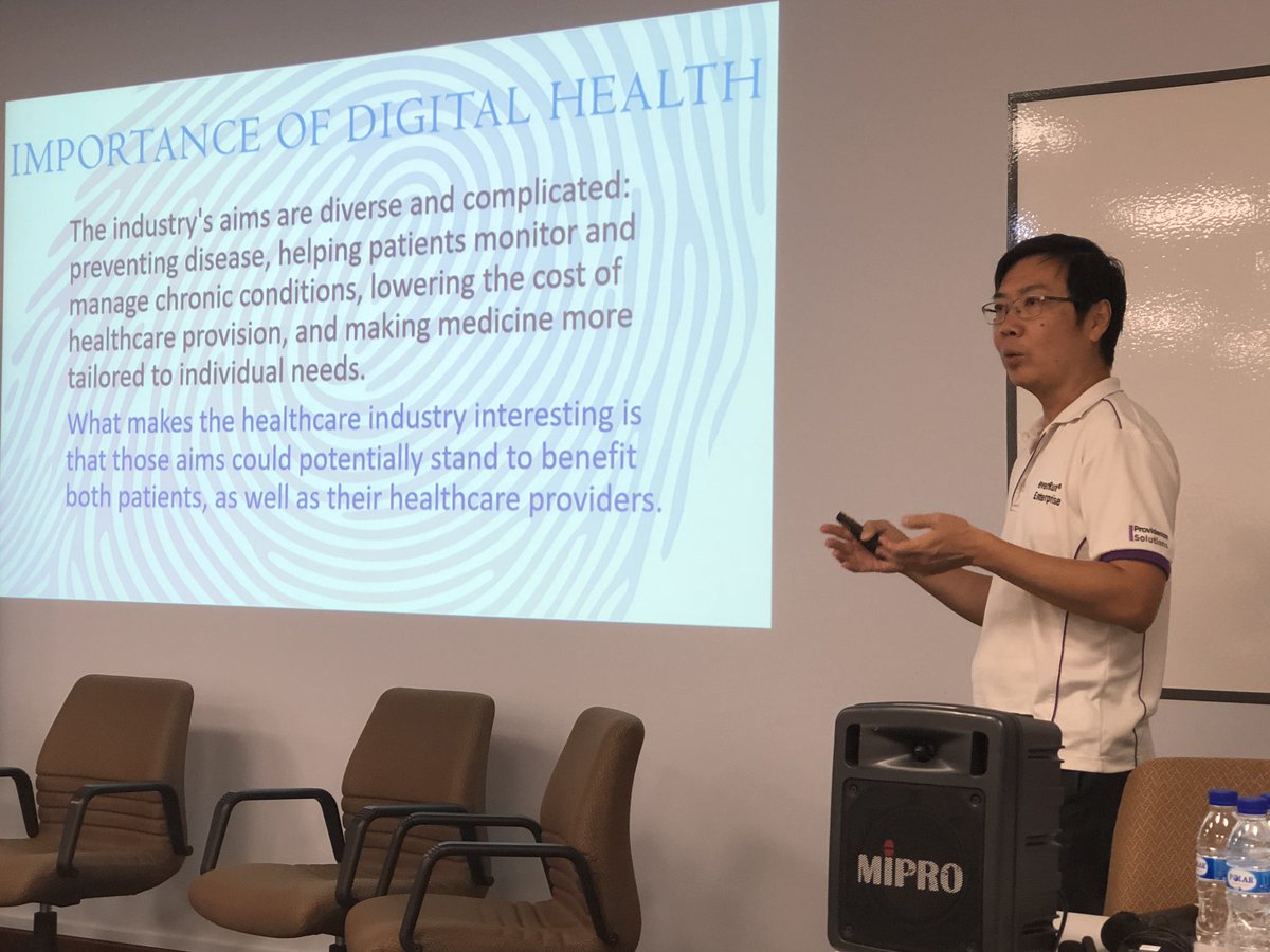SmartHealth_NUS's tweet photo. Many thanks to George Heng from our collaborating partner, Providence Solutions, for co-hosting today’s #SmartHealth Symposium and delivering a talk on the future of #DigitalHealth https://t.co/mVB4SzS7IH