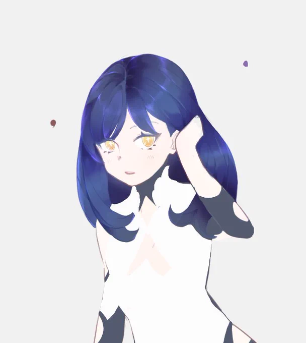 髪を塗る練習 