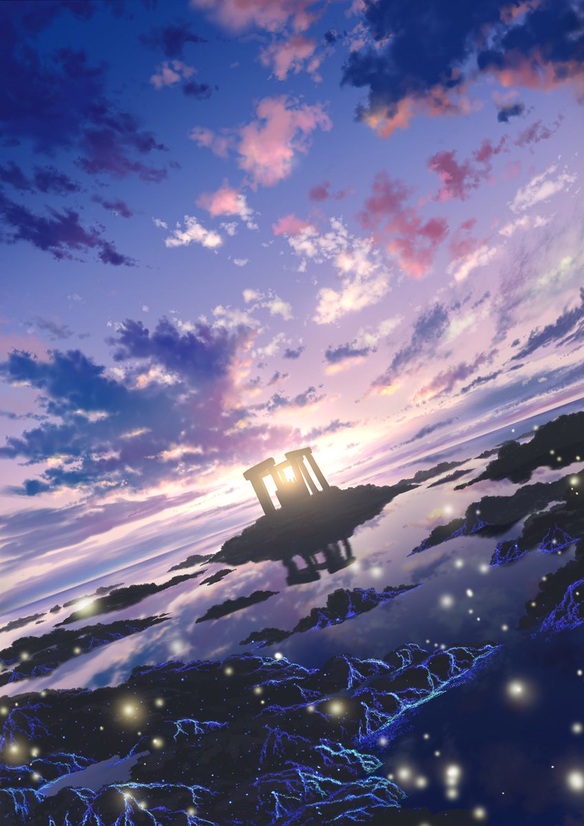 「なんてステキな日でしょうか…
 #空の日 」|ぺい@背景講座公開中のイラスト