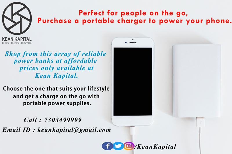 Perfect for people on the go, purchase a #portablecharger to power your phone. #KeanKapital
#PersonalisedPowerBanks #PortablePowerBanksforSale #PersonalizedPowerBanks #PortablePowerBanks
Call : 7303499999
Email ID : keankapital@gmail.com