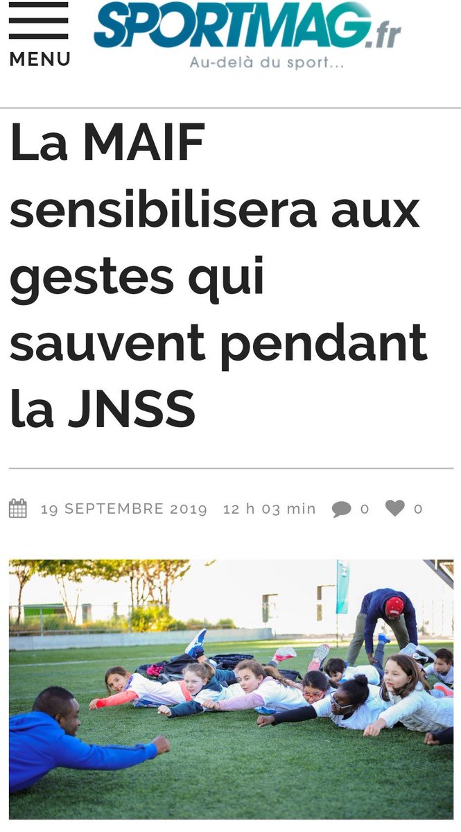❤️Je suis fière de contribuer à cet événement qui permettra à plus de 1000 jeunes de devenir des #CitoyensSauveteurs ! Parce que #ChaqueActeCompte, la <a href="/MAIF/">MAIF</a> et <a href="/unss/">UNSS_National</a> s'engagent pour la #Jeunesse avec <a href="/ProtecCivilefr/">Protection Civile</a> @Prevention_MAIF @BonSamaritainFr.
sportmag.fr/unss/la-maif-s…