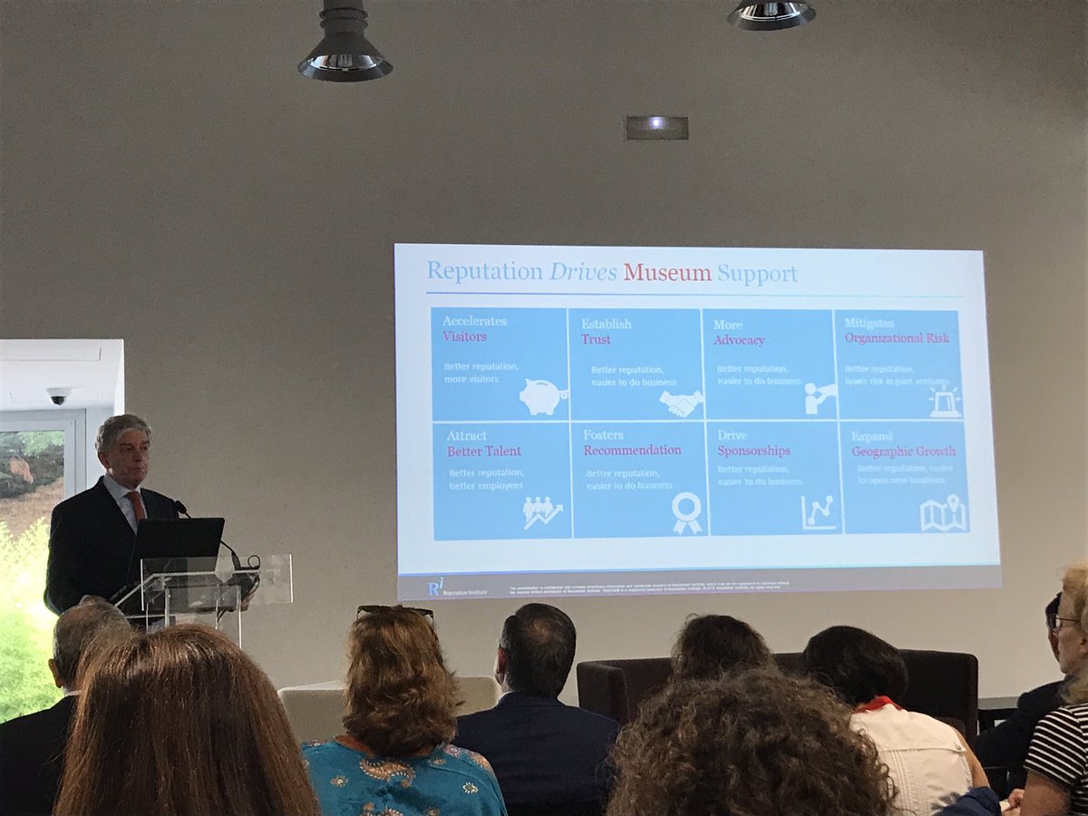 merc_unav's tweet photo. Why #repcorp matters for museums? 8 reasons by #CeesVanRiel at #BMR19 

1. Accelerate visitors. 
2. Establish trust. 
3. More advocacy. 
4. Mitigate organizational risk. 
5. Attract better talent. 
6. Foster recommendation. 
7. Drive sponsorships. 
8. Expand geographical growth. https://t.co/o1IRNn9CLx