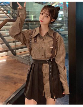 HANOYIBI_09's tweet photo. RT+팔로♥한분 증정★] 

🌸체크 셔츠 &amp; 반 멜빵 스커트 세트🌸

☄️가격:  33000 원+3000원(배송비)

☄️상세 주문 
https://t.co/0pvI9dNhu6  
☄️주문확인
https://t.co/u0LpBukpjY                             

[09/26마감] https://t.co/HOTFu2iZ30