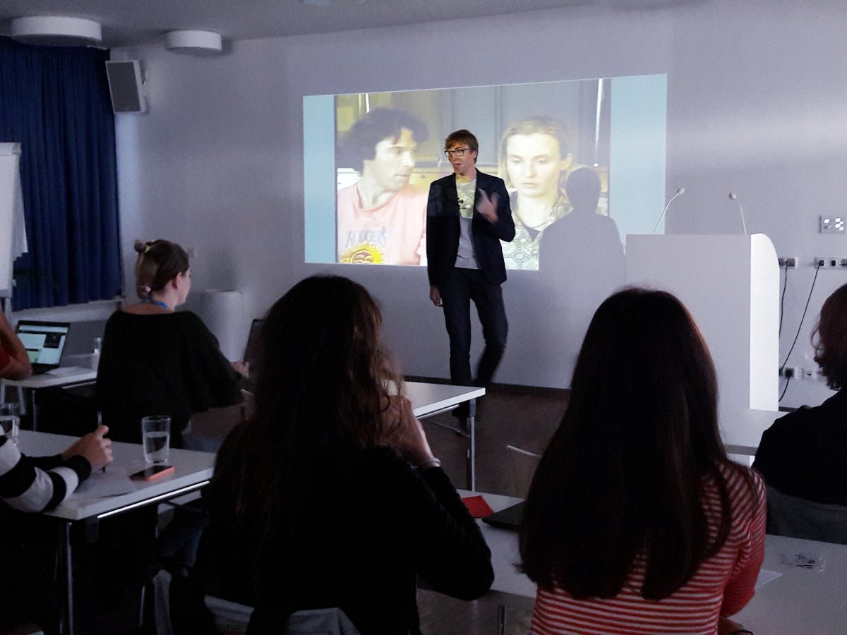Today <a href="/whatsmalteupto/">Malte Jung</a> from <a href="/Cornell/">Cornell University</a> is presenting his work on emotion expression and groups/teams in #HRI 😀🤖 #summerschool #interdisciplinaryresearch #design #interpersonaldynamics #TUAustria