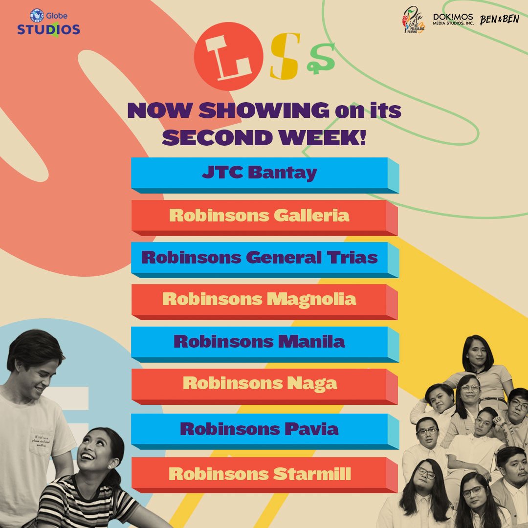 Sabi sa inyo nakaka-LSS ang #LSSTheMovie ih, extended tuloy tayo! 🙌 Kitakits sa mga sinehan na 'to, beshies! Lablab. 💙💛 bit.ly/LSS-BOOKNOW