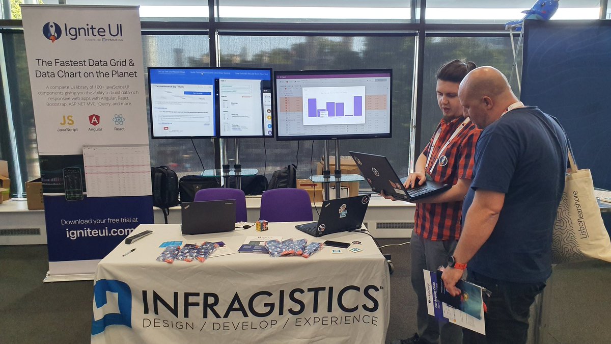 There are speakers everywhere at #AngularConnect, such as <a href="/DamyanPetev/">Damyan Petev</a>🔥 Come by our <a href="/infragistics/">infragistics</a> stand and a chat about <a href="/angular/">Angular</a> web solutions and how we deliver amazing experiences that delights our customers by making their jobs easier with #IgniteUI for #Angular