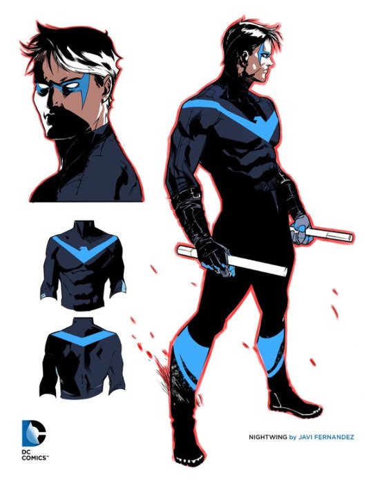 The attention to tiny details like those really make me appreciate the hardwork that went into this piece. /36Original- Concept designs for DC Rebirth Nightwing by  @javierfdezart