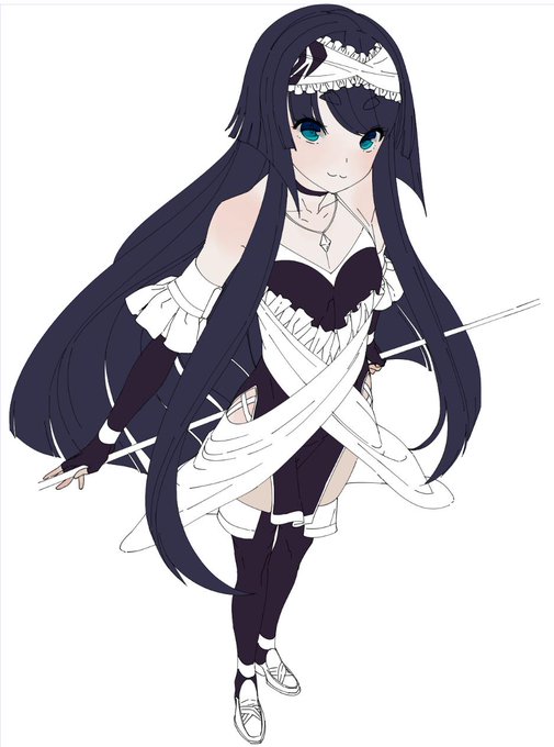 配色途中 (`、3_ヽ)_ もっとろりろりでアクセつけたら魔法少女になりそ 