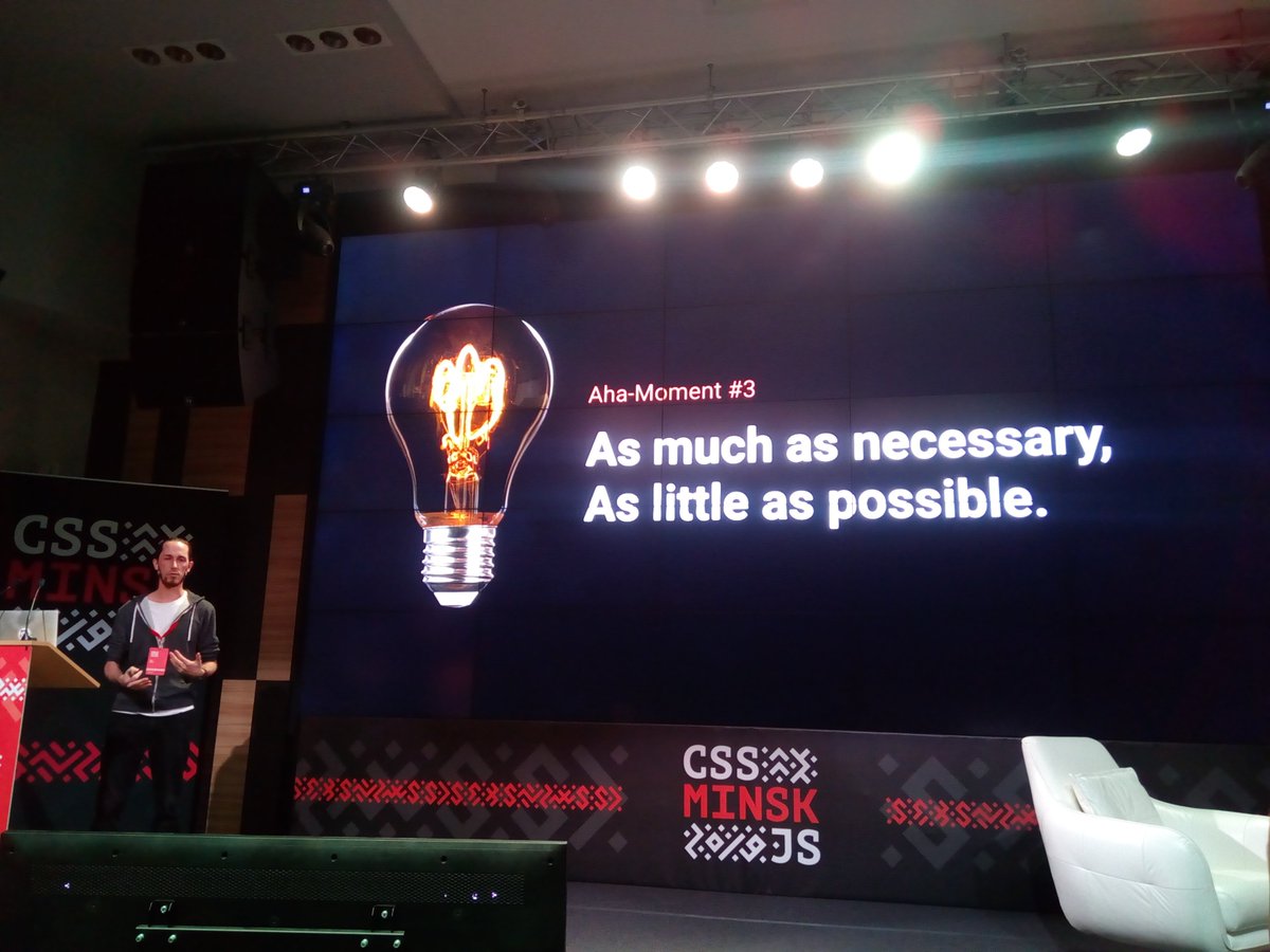 Ghost_of_books's tweet image. "Perfection is achieved, not when there is nothing more to add, but when there is nothing left to take away." © Antoine de Saint-Exupery
#CSSMinskJS