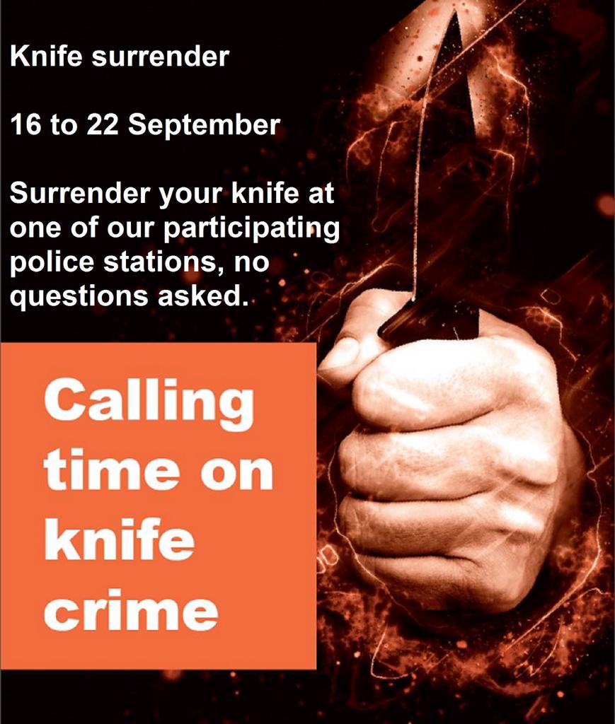 southsidecops's tweet photo. Are you in need to dispose of old knives? Take them along to the front counter at Hereford Police Station in Bath St 🙂 #CallingTimeOnKnifeCrime #OpSceptre #SurrenderYourKnife @HerefordshireNW @WMerciaPolice https://t.co/cAKLMnx0dA