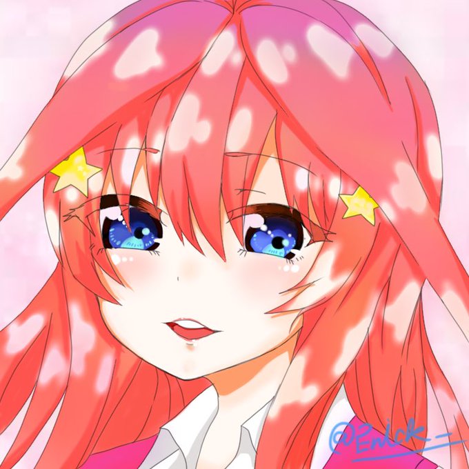えにっくさんがTwitterに投稿した中野五月(五等分の花嫁)のイラスト。