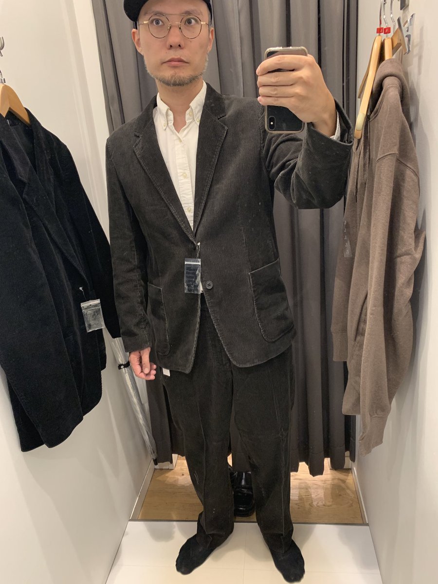 19aw UNIQLOU コーデュロイセットアップ