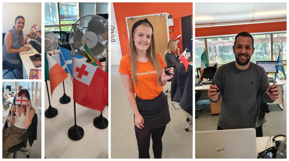 WorkCast's tweet photo. Our #TeamWorkCast colleagues in #Sunderland are getting into the #RWC2019 spirit just in time for kickoff today. Who are you supporting? ๐ https://t.co/CzG8hO9H8q