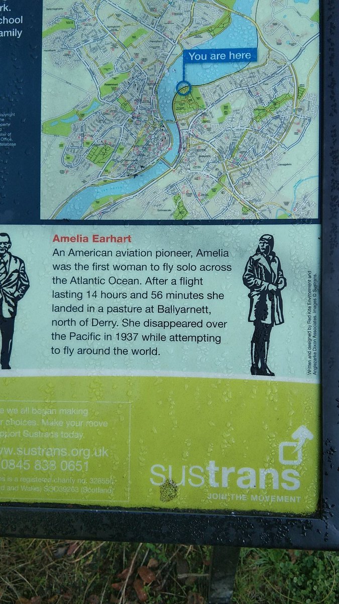 Omg it's here in #Derry that one of my heroes landed after flying solo across the Atlantic!!! Super :)