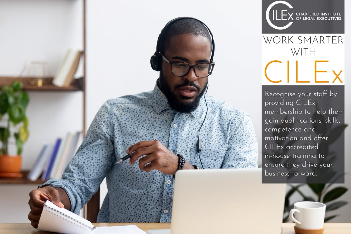 CILEXLawyers's tweet photo. #Employers - recognise your staff by providing #CILEx membership to help them gain qualifications, skills, competence and motivation and offer CILEx accredited in-house training to ensure they drive your business forward. #WorkSmarterWithCILEx https://t.co/WQOHBVxrYu