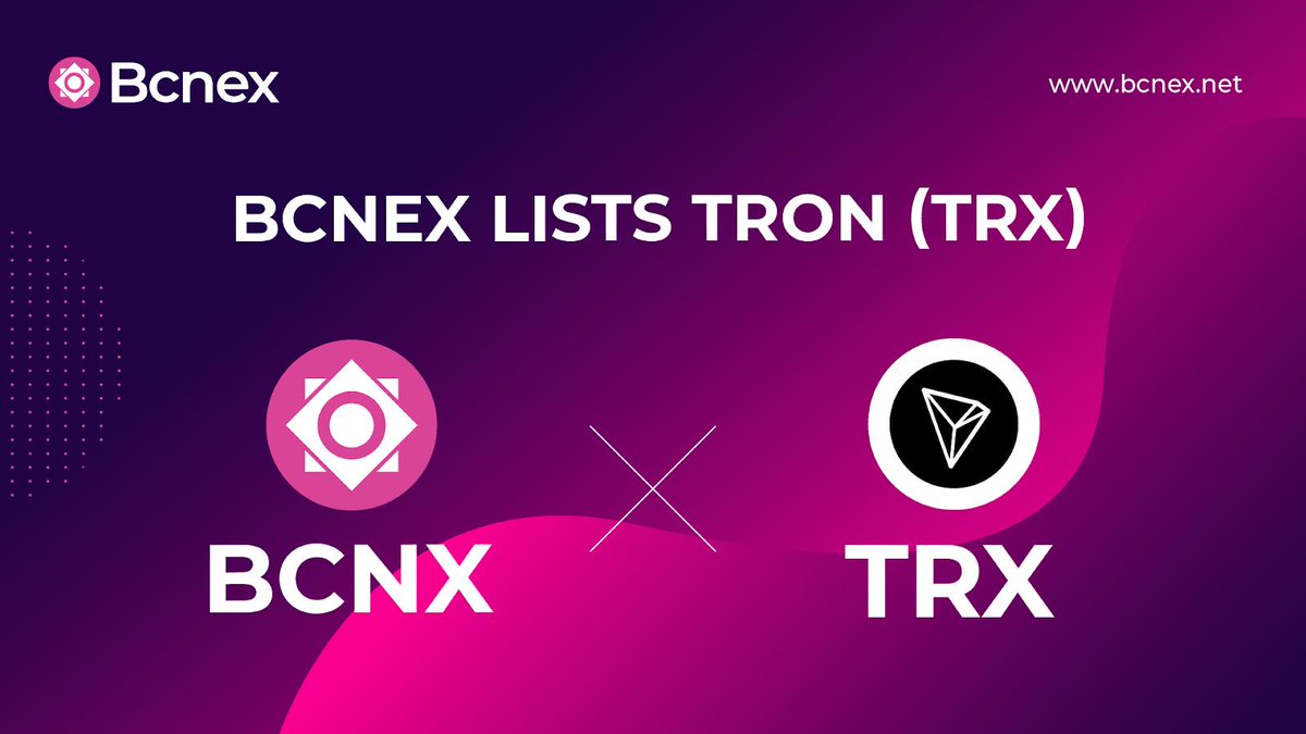 bcnex_net's tweet image. #Bcnex #Bcnx #TRON #TRX #Listing 
💥TRON (TRX) Gets Listed On Bcnex
💥Pairs: TRX/BTC, TRX/ETH, TRX/USDT
💥Deposit: 20/09/19, 16:00 (GMT+7)
💥Trading: 20/09/19, 17:00 (GMT+7)
💥Withdrawal: 20/09/19, 17:00 (GMT+7)
💥Details: medium.com/bcnex-exchange… 
@Tronfoundation @justinsuntron