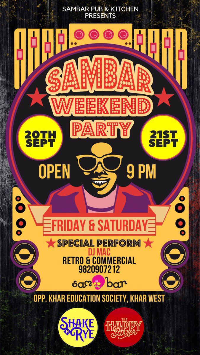 SamBarKhar's tweet photo. Are you coming Tonight??#FridayFeeling #Mumbai #partytime #Retro #Commercial #bandra #kharwest https://t.co/DCkgfWBPnn